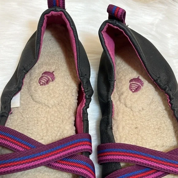 Acorn Black Fleece Lined Ballet Flats - Picture 4 of 11